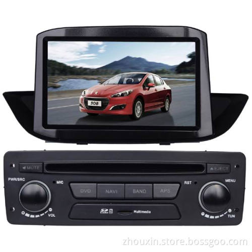 (PEUGEOT 308) 8 inch two din Car DVD Player with GPS, bluetooth